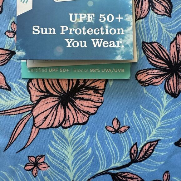 Coolibar Womens Blue Floral Top Skort Set M UPF 50+ Sun Protection NWT - Picture 9 of 16